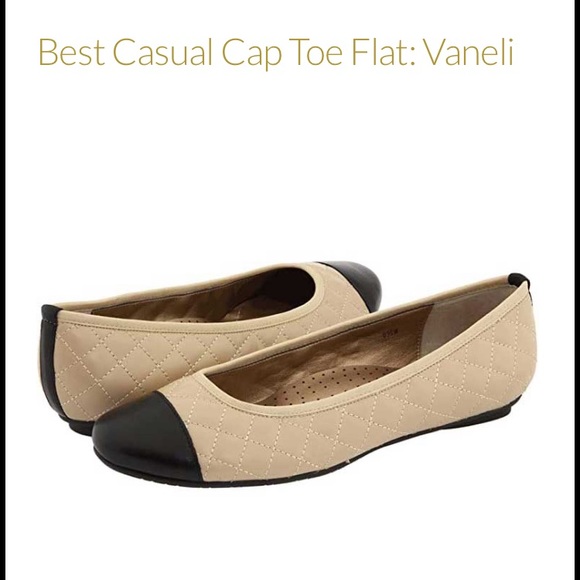 Vaneli Shoes - 🖤CHANEL style VANELI leather cap toe ballet flats